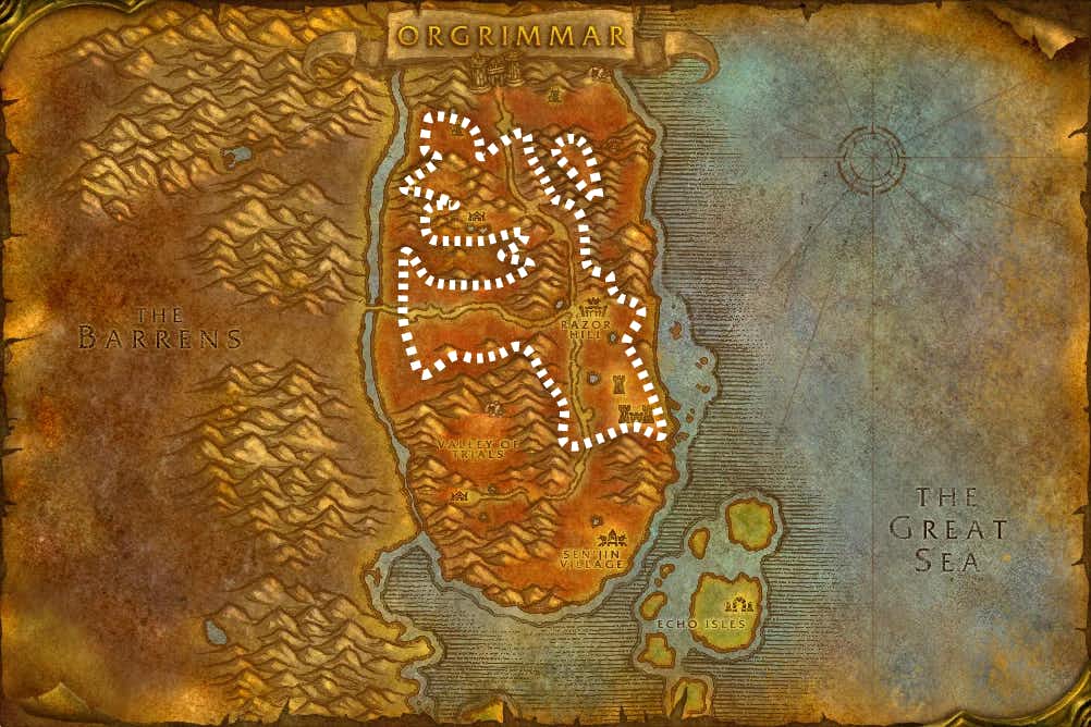 Durotar Mining Leveling Route