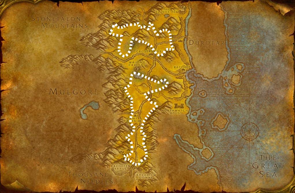 Barrens Mining Leveling Route